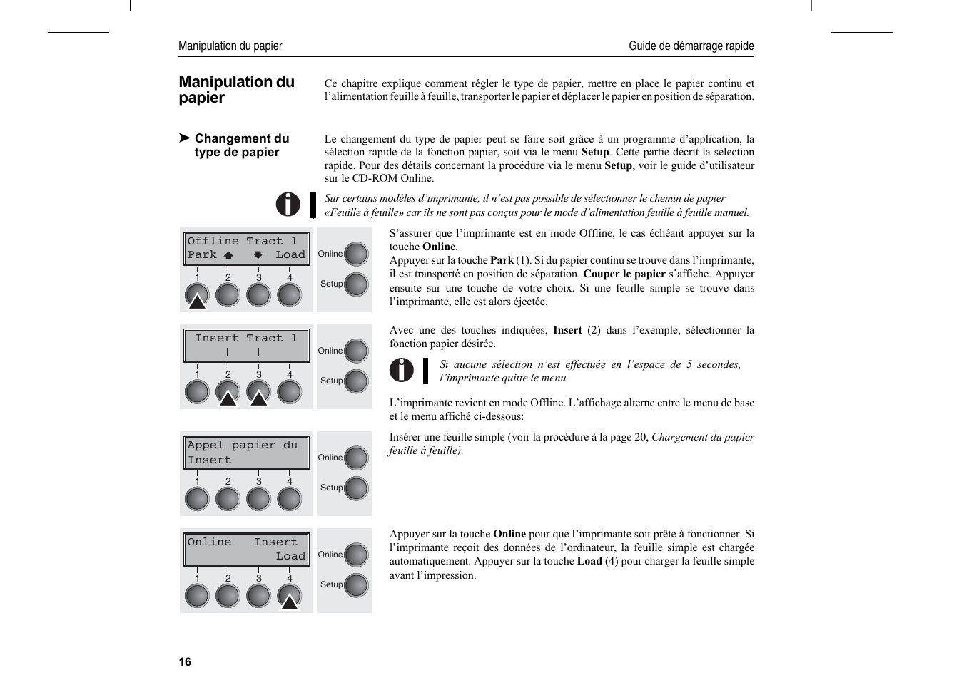 Manipulation du papier | Dascom T2280+2T Quick Start Guide User Manual | Page 74 / 144