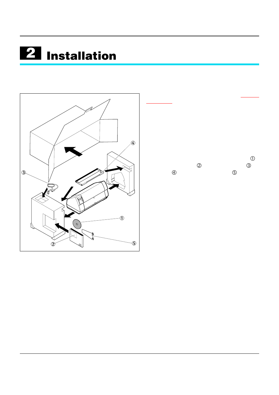 Installation, Unpacking the printer | Dascom T2150 User Guide User Manual | Page 15 / 170