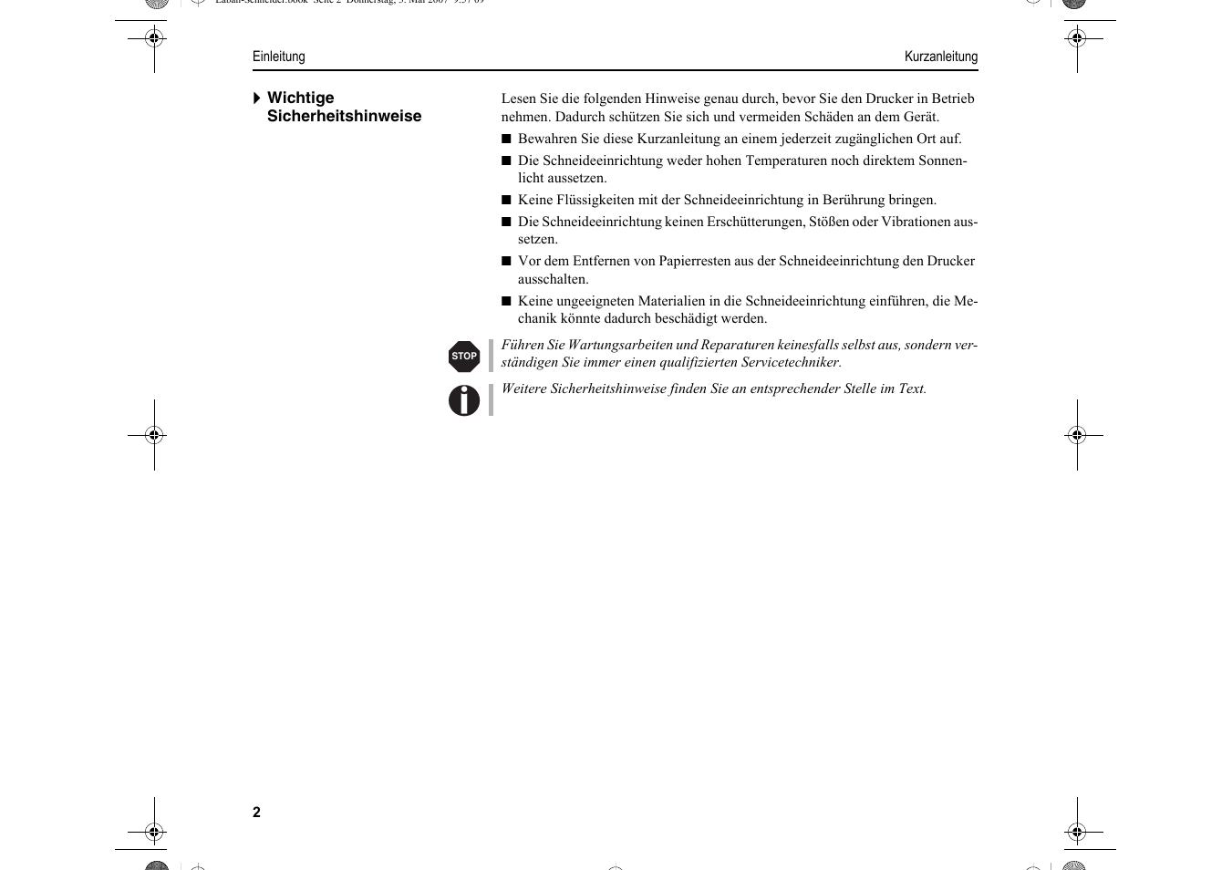 Dascom T2150S Quick Start Guide Cutter Option User Manual | Page 26 / 104