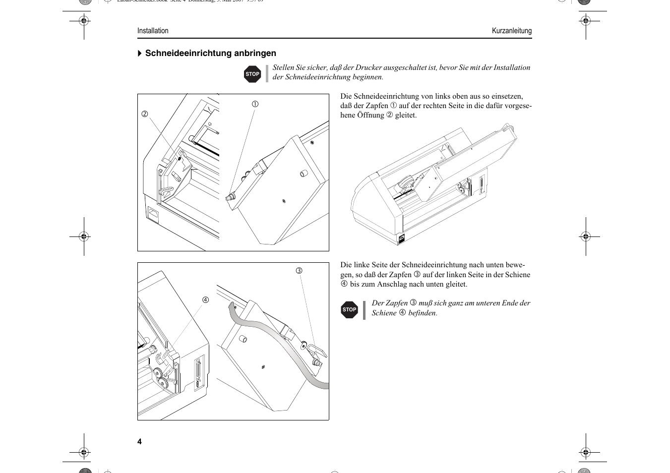 Dascom T2150S Quick Start Guide Cutter Option User Manual | Page 28 / 104