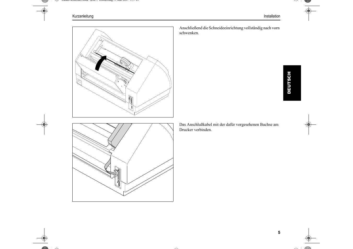 Dascom T2150S Quick Start Guide Cutter Option User Manual | Page 29 / 104