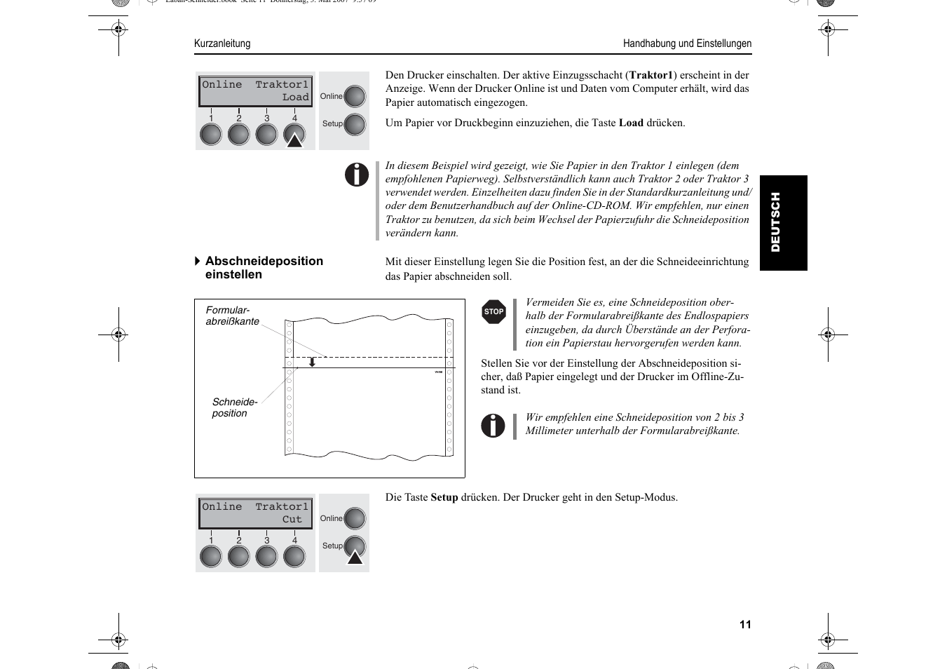 Dascom T2150S Quick Start Guide Cutter Option User Manual | Page 35 / 104