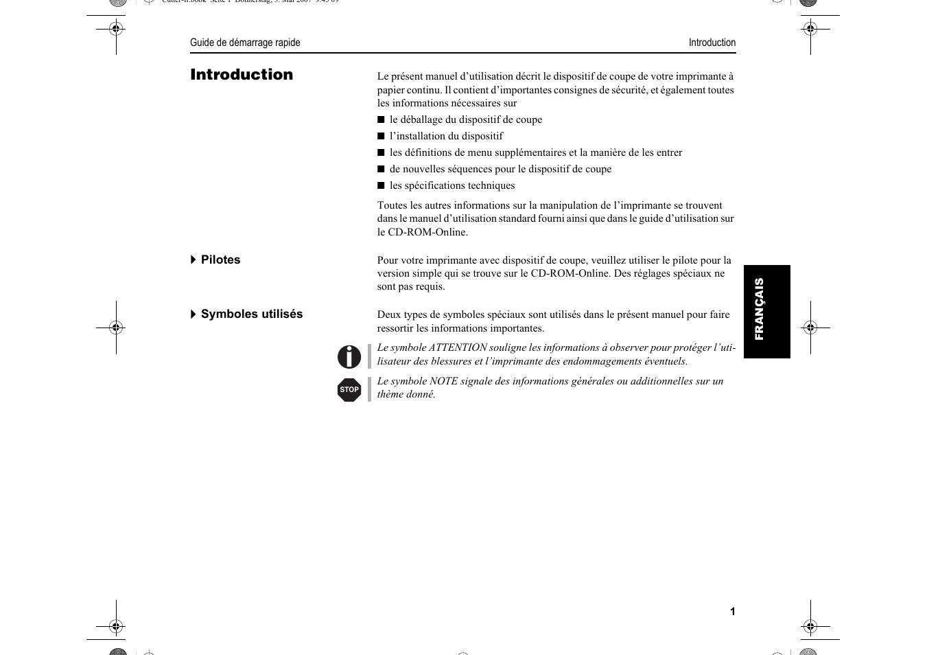 Introduction | Dascom T2150S Quick Start Guide Cutter Option User Manual | Page 45 / 104