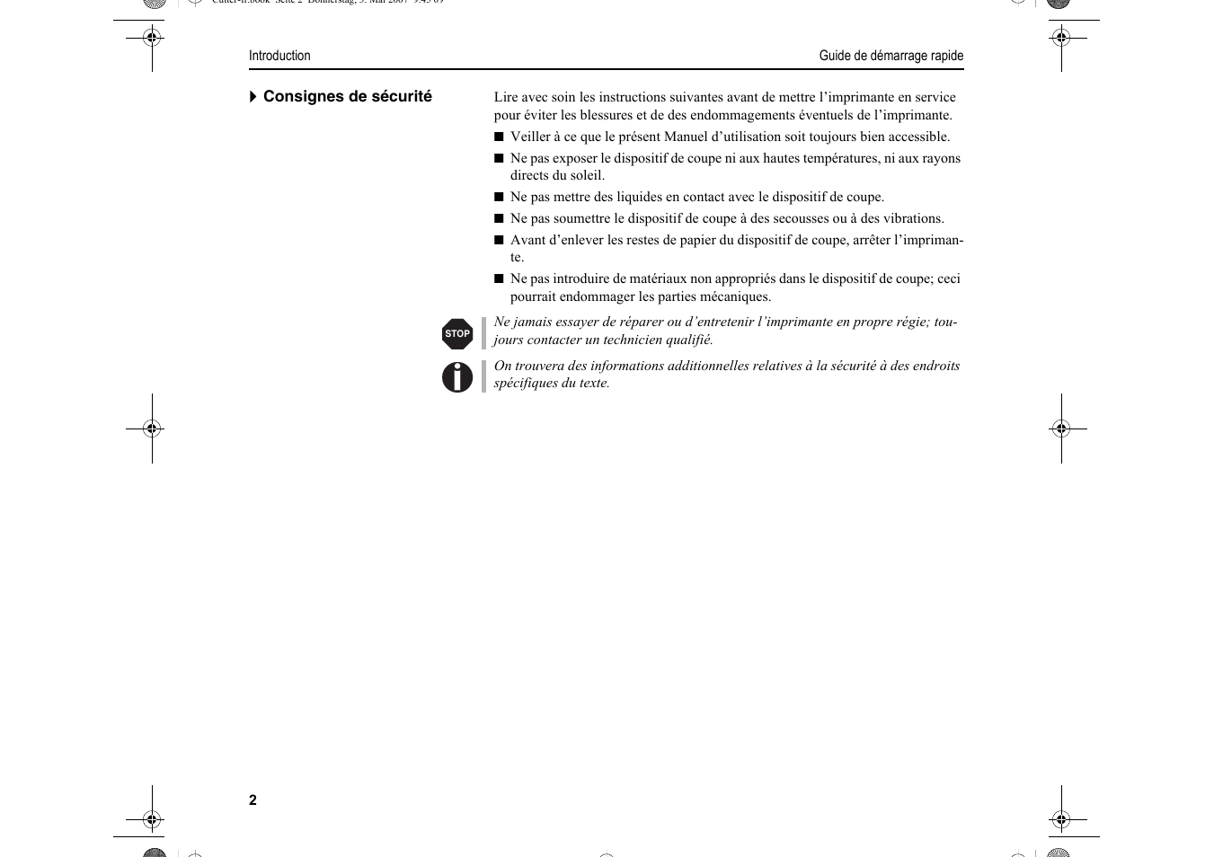 Dascom T2150S Quick Start Guide Cutter Option User Manual | Page 46 / 104