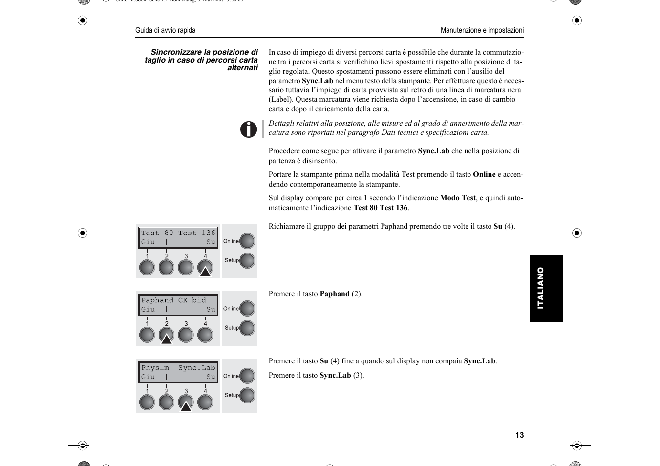 Dascom T2150S Quick Start Guide Cutter Option User Manual | Page 77 / 104