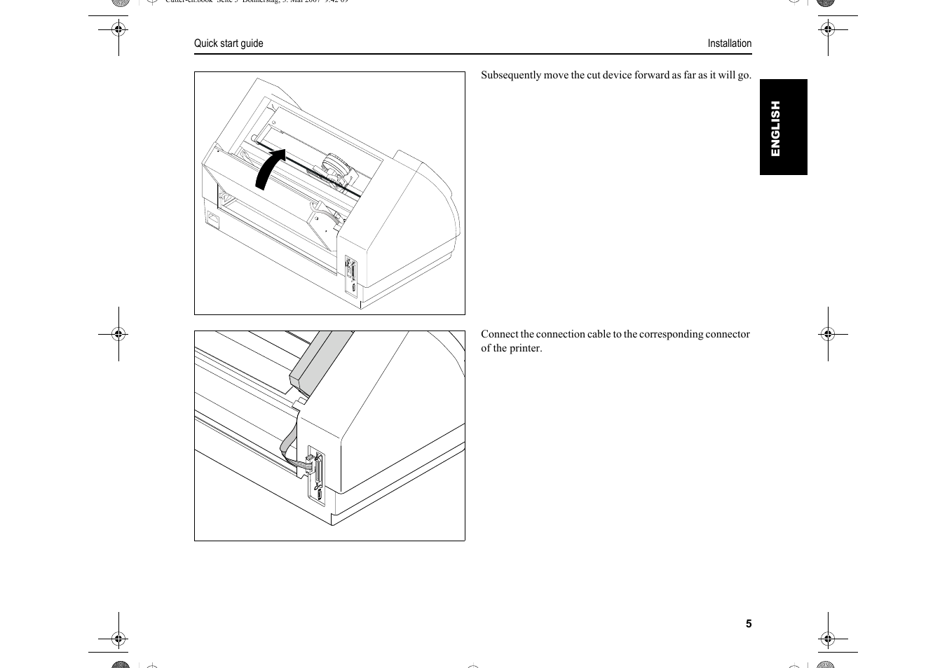 Dascom T2150S Quick Start Guide Cutter Option User Manual | Page 9 / 104