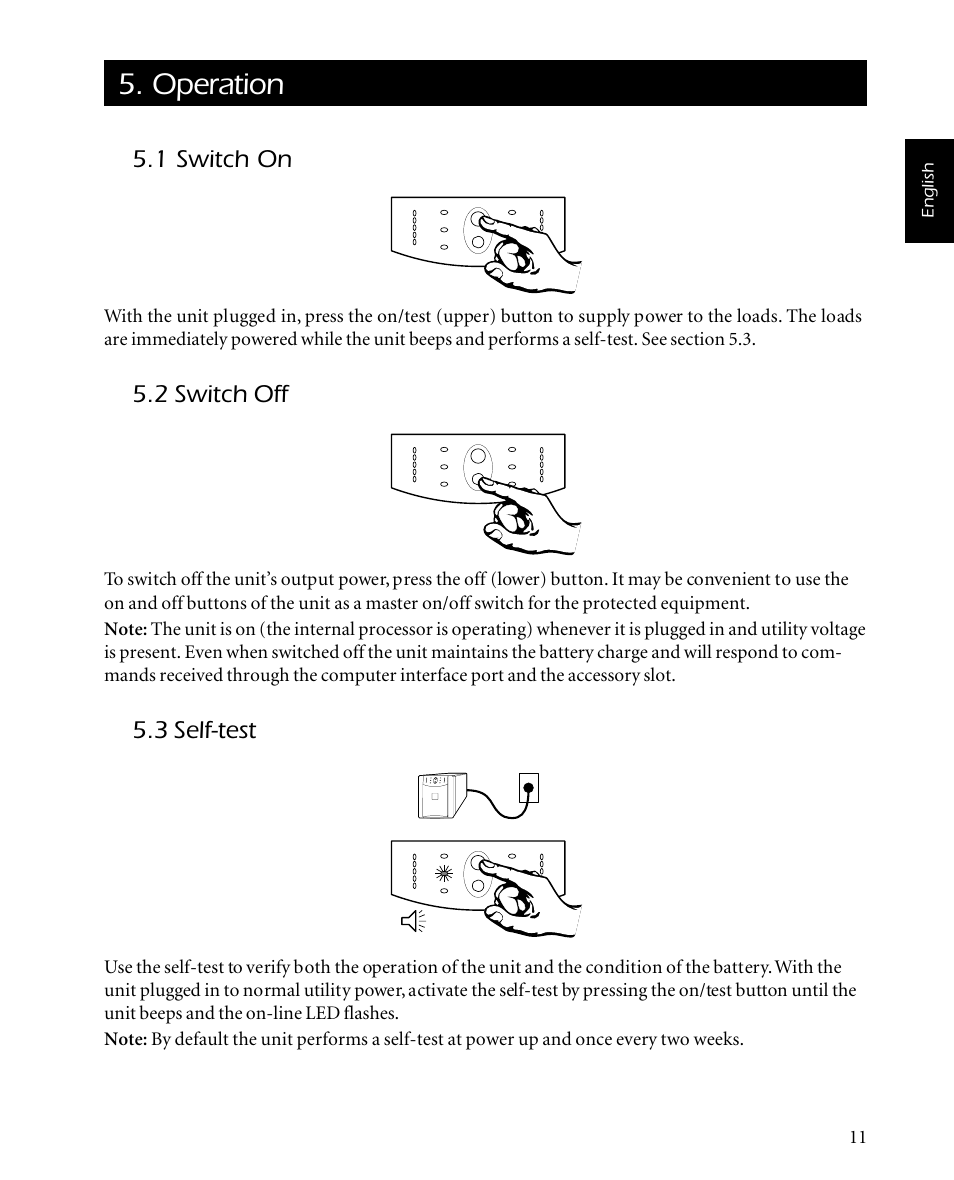 Operation | APC SMARTUPS Smart-UPS 700 User Manual | Page 15 / 60