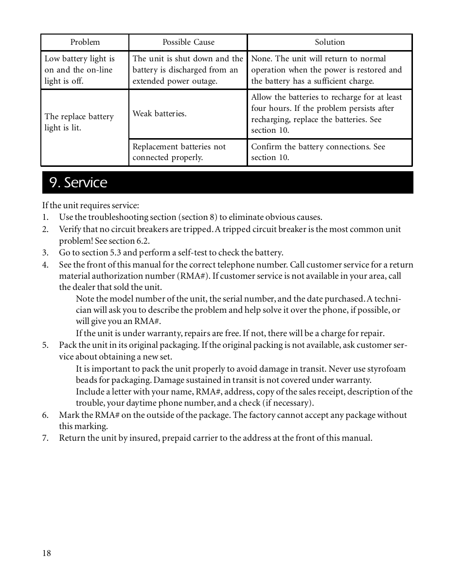 Service | APC SMARTUPS Smart-UPS 700 User Manual | Page 22 / 60