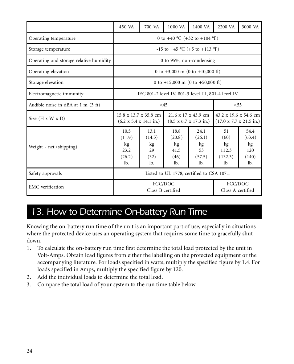 How to determine on-battery run time | APC SMARTUPS Smart-UPS 700 User Manual | Page 28 / 60