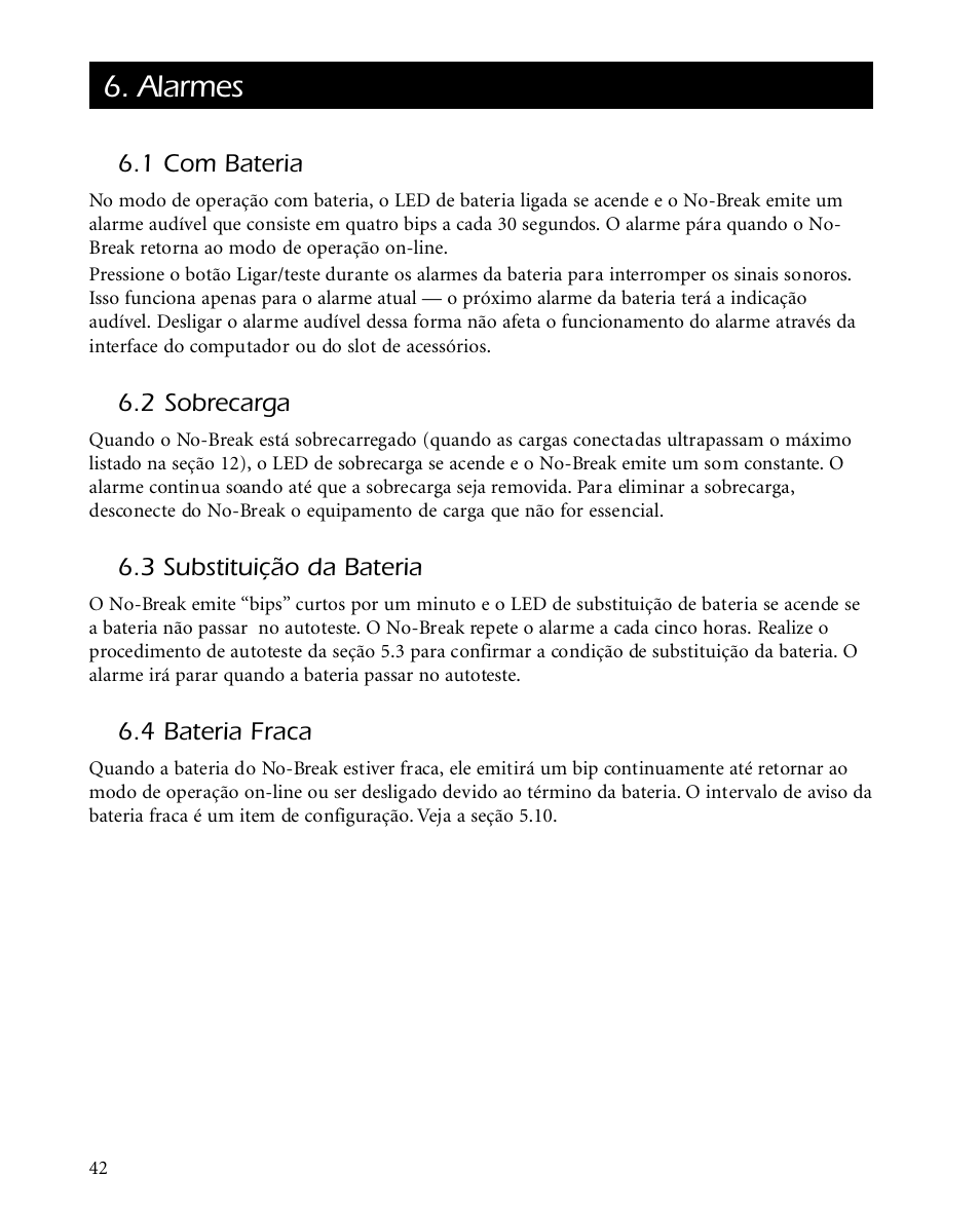 Alarmes | APC SMARTUPS Smart-UPS 700 User Manual | Page 46 / 60