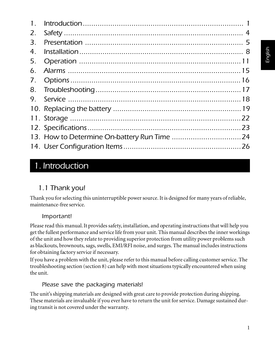 Introduction | APC SMARTUPS Smart-UPS 700 User Manual | Page 5 / 60
