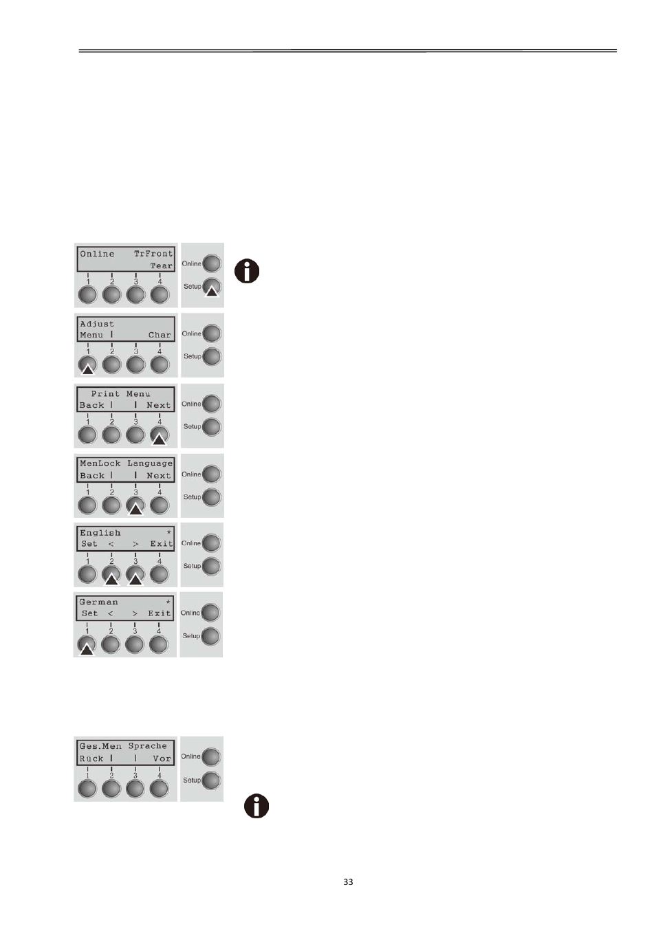 5 selecting the lc display language, Tally dascom 2610 | Dascom 2600 User Guide User Manual | Page 46 / 129
