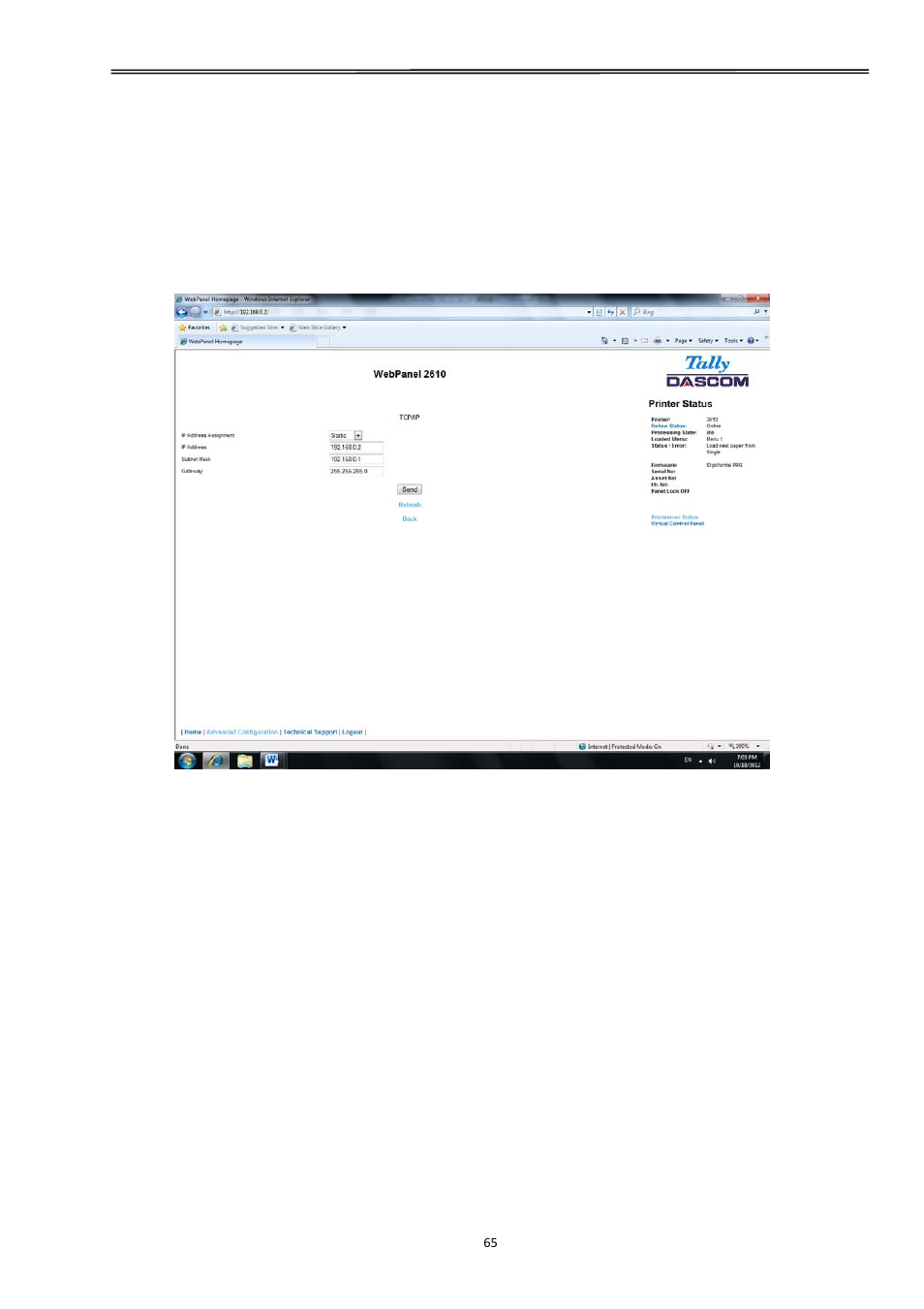 18 tcp/ip, Tally dascom 2610 | Dascom 2600 User Guide User Manual | Page 78 / 129