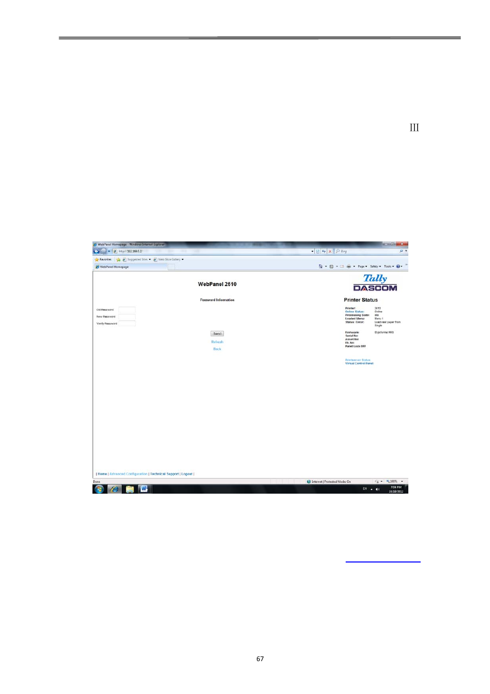 20 password, 21 user name, 22 resetting password | Tally dascom 2610 | Dascom 2600 User Guide User Manual | Page 80 / 129
