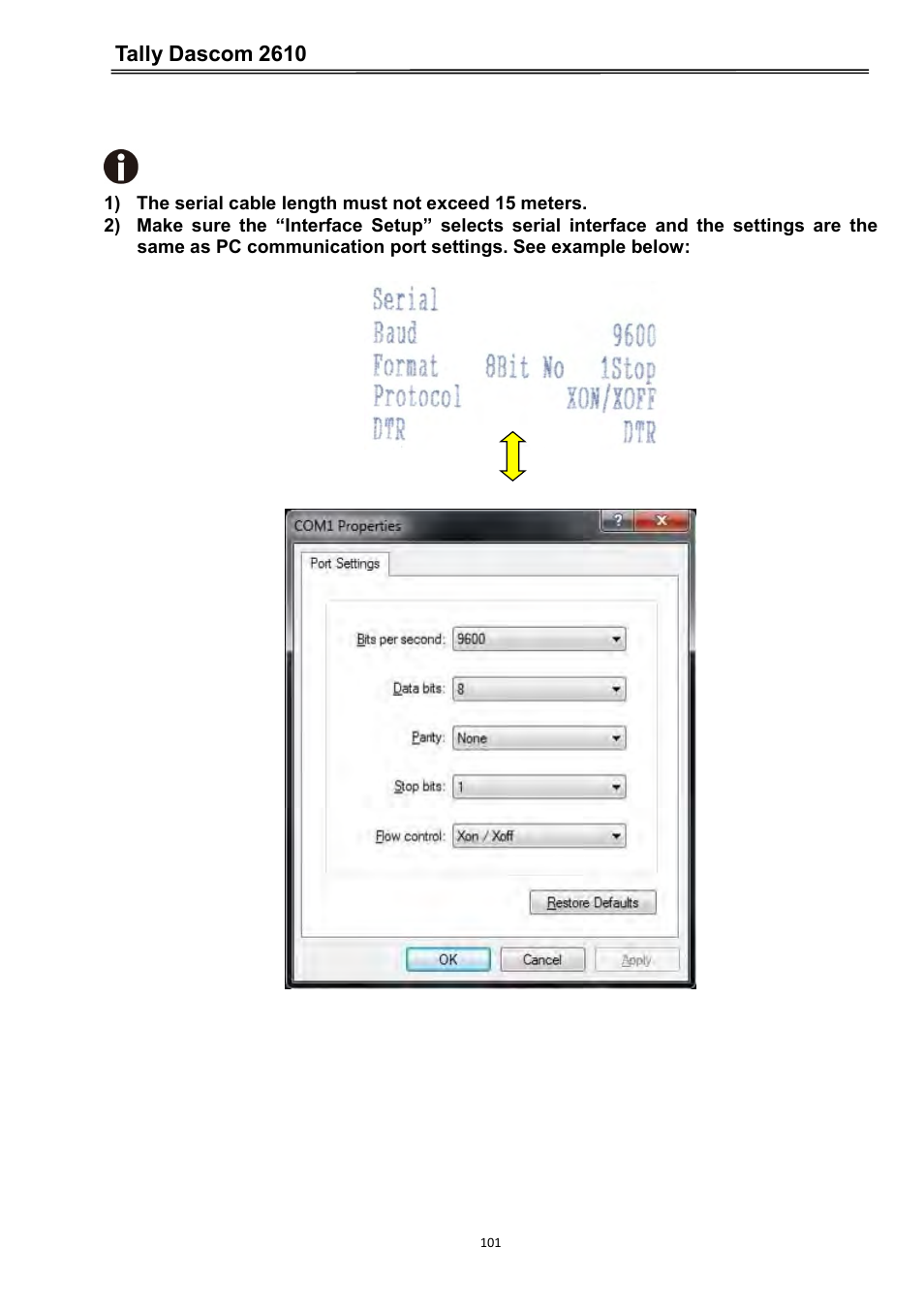 Tally dascom 2610 | Dascom 2600 User Guide User Manual | Page 114 / 133