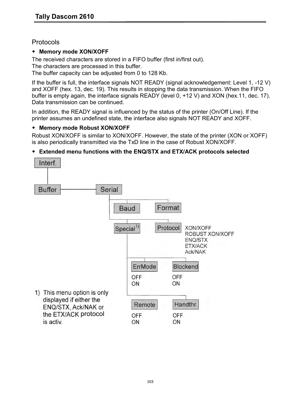 Tally dascom 2610, Protocols, Protocol | Dascom 2600 User Guide User Manual | Page 116 / 133