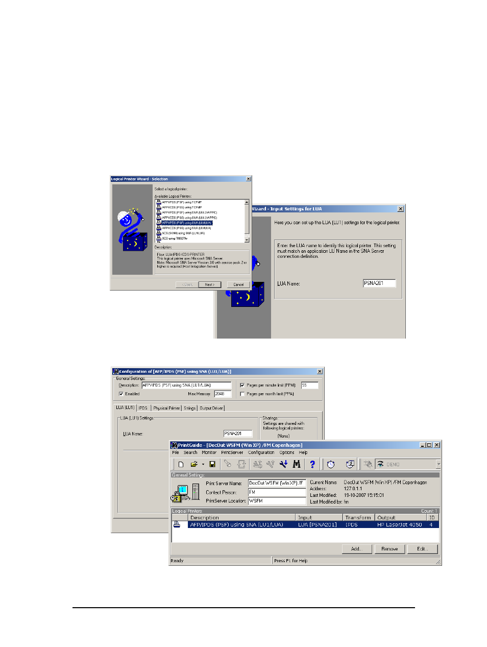 5 configuring docout for sna communication, 1 setup lua(lu1) tab, Configuring docout for sna communication | Setup lua(lu1) tab | Dascom TallyCom III IBM AS400/iSeries Host Print Set-up Guide User Manual | Page 22 / 35