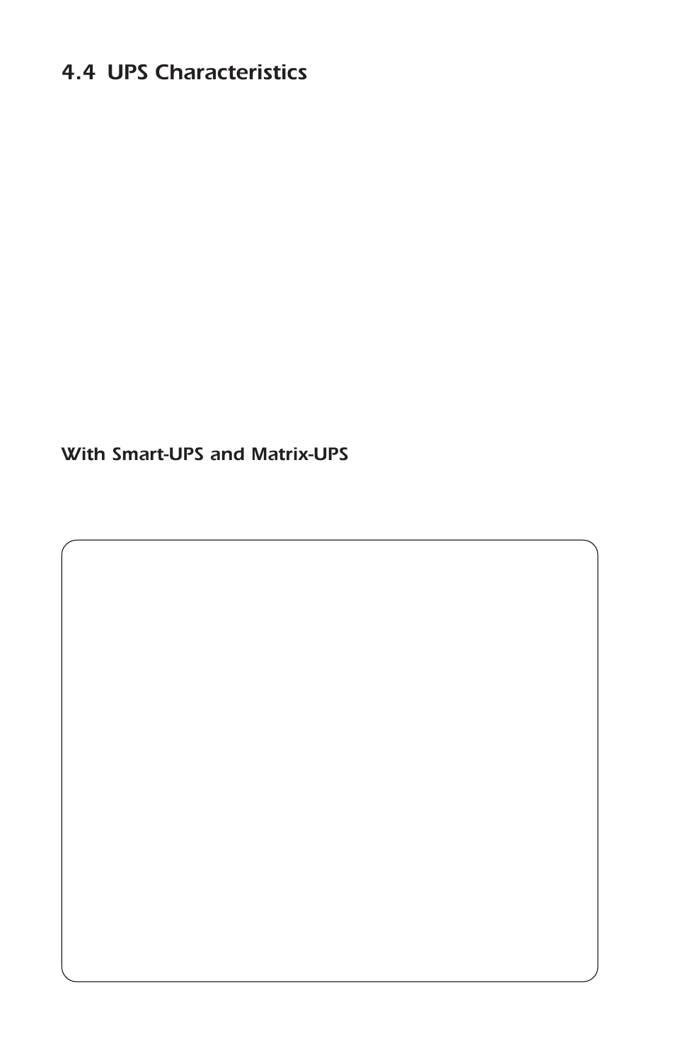 4 ups characteristics | APC AP9608 User Manual | Page 26 / 52