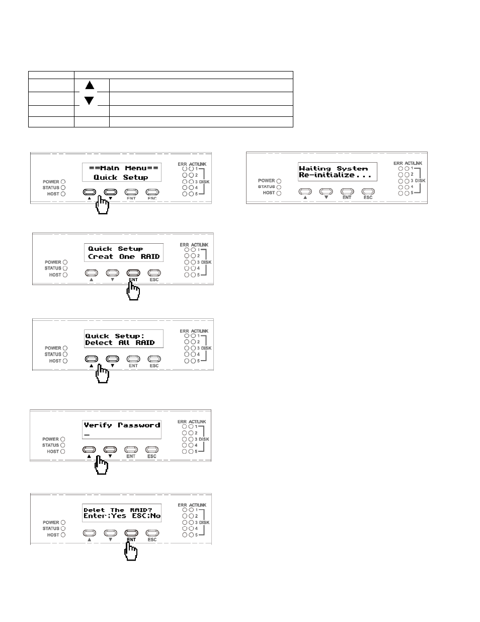 Change raid subsystems on lcd | DATOptic RM5­R5 User Manual | Page 3 / 5