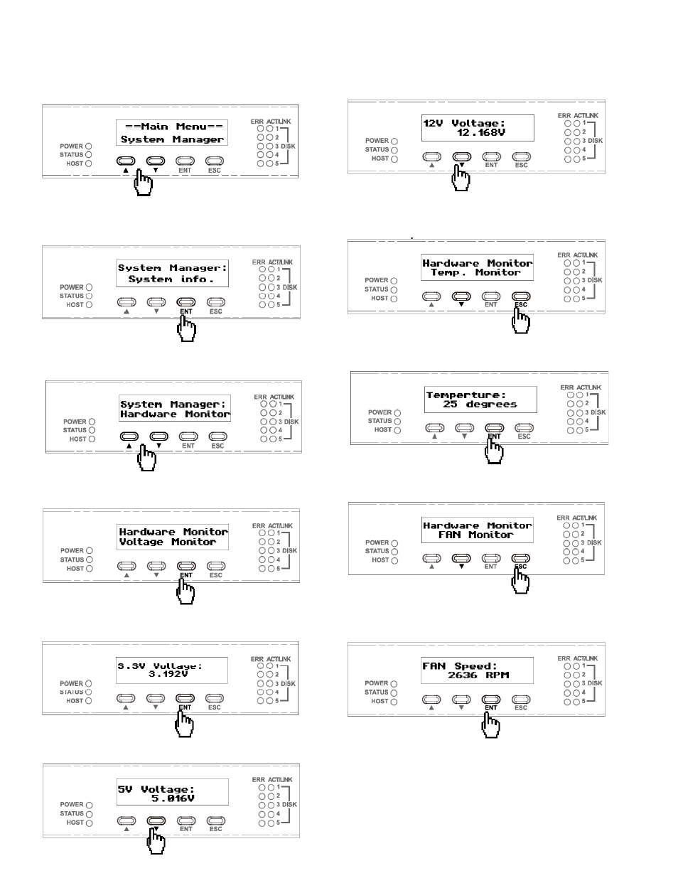 Check raid subsystems on lcd | DATOptic RM5­R5 User Manual | Page 4 / 5