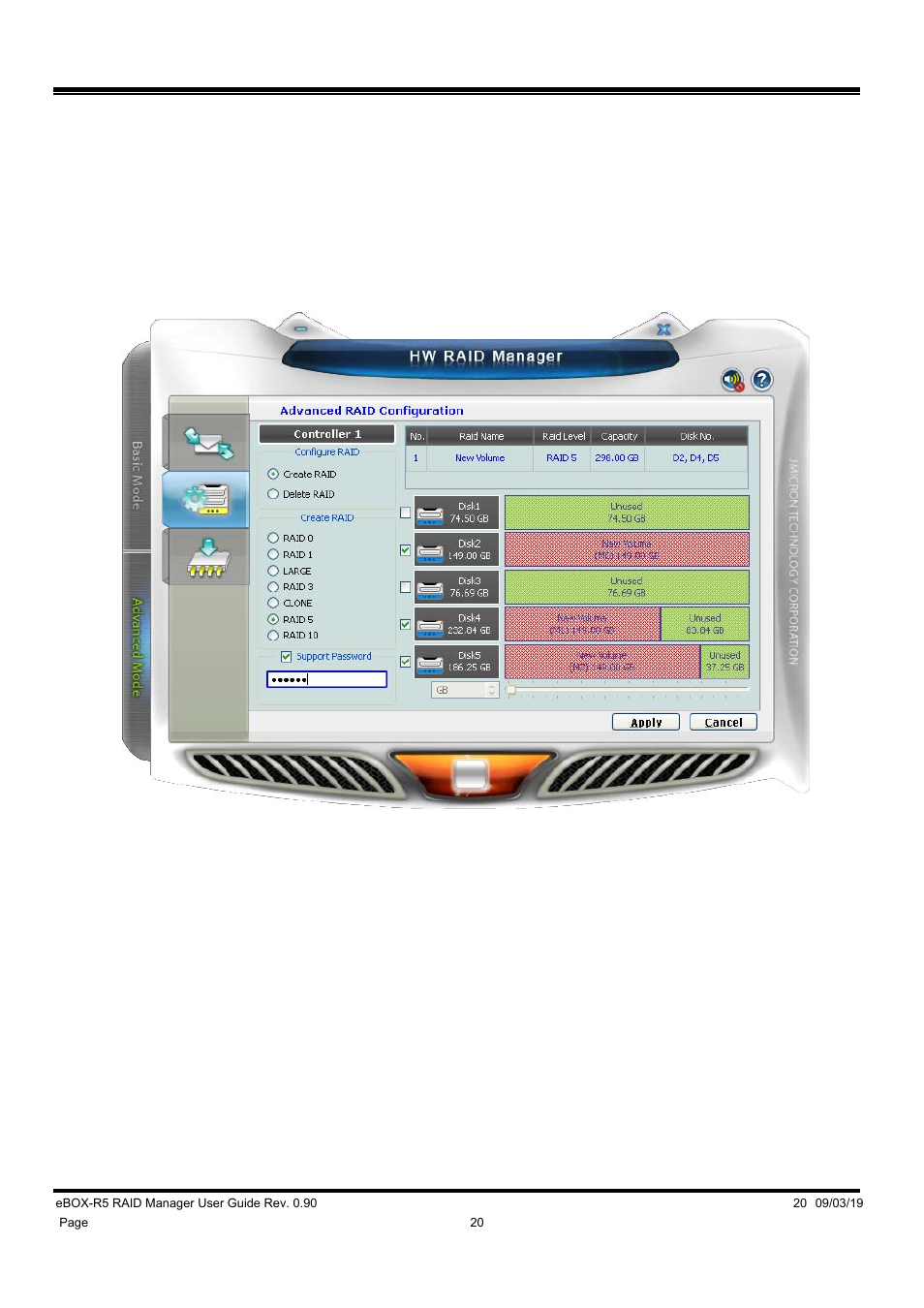 2 advanced raid configuration | DATOptic eBOX-R5 RAID Manager User Manual | Page 20 / 26