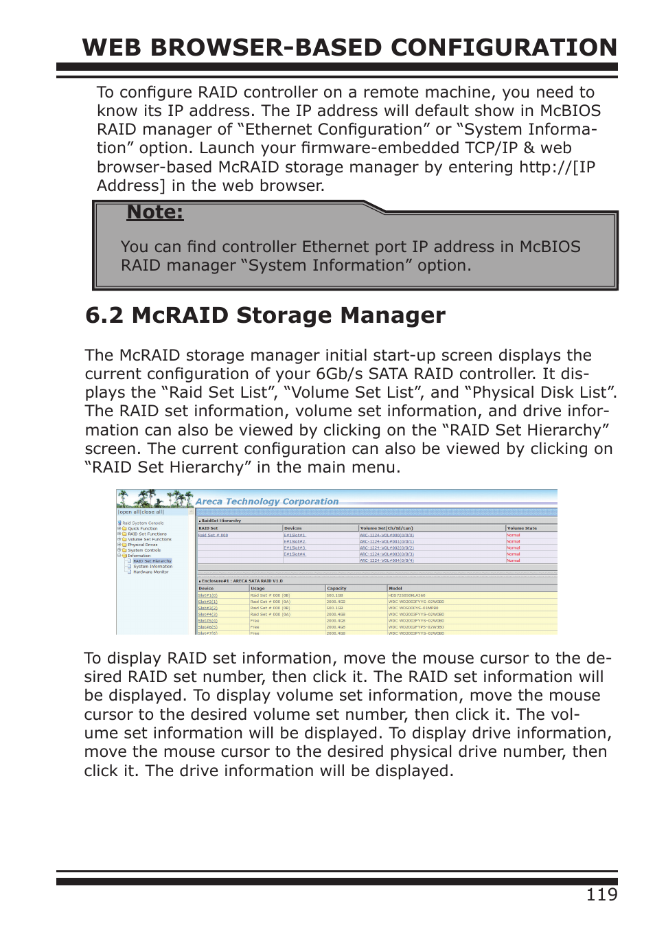 Web browser-based configuration, 2 mcraid storage manager | DATOptic RM12-S6.TB - Rackmount User Manual | Page 10 / 90