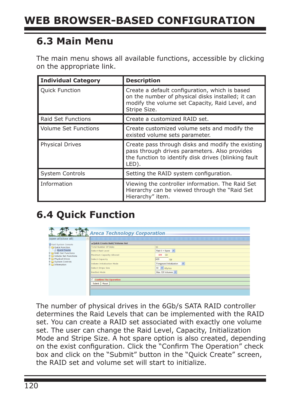 Web browser-based configuration, 3 main menu, 4 quick function | DATOptic RM12-S6.TB - Rackmount User Manual | Page 11 / 90