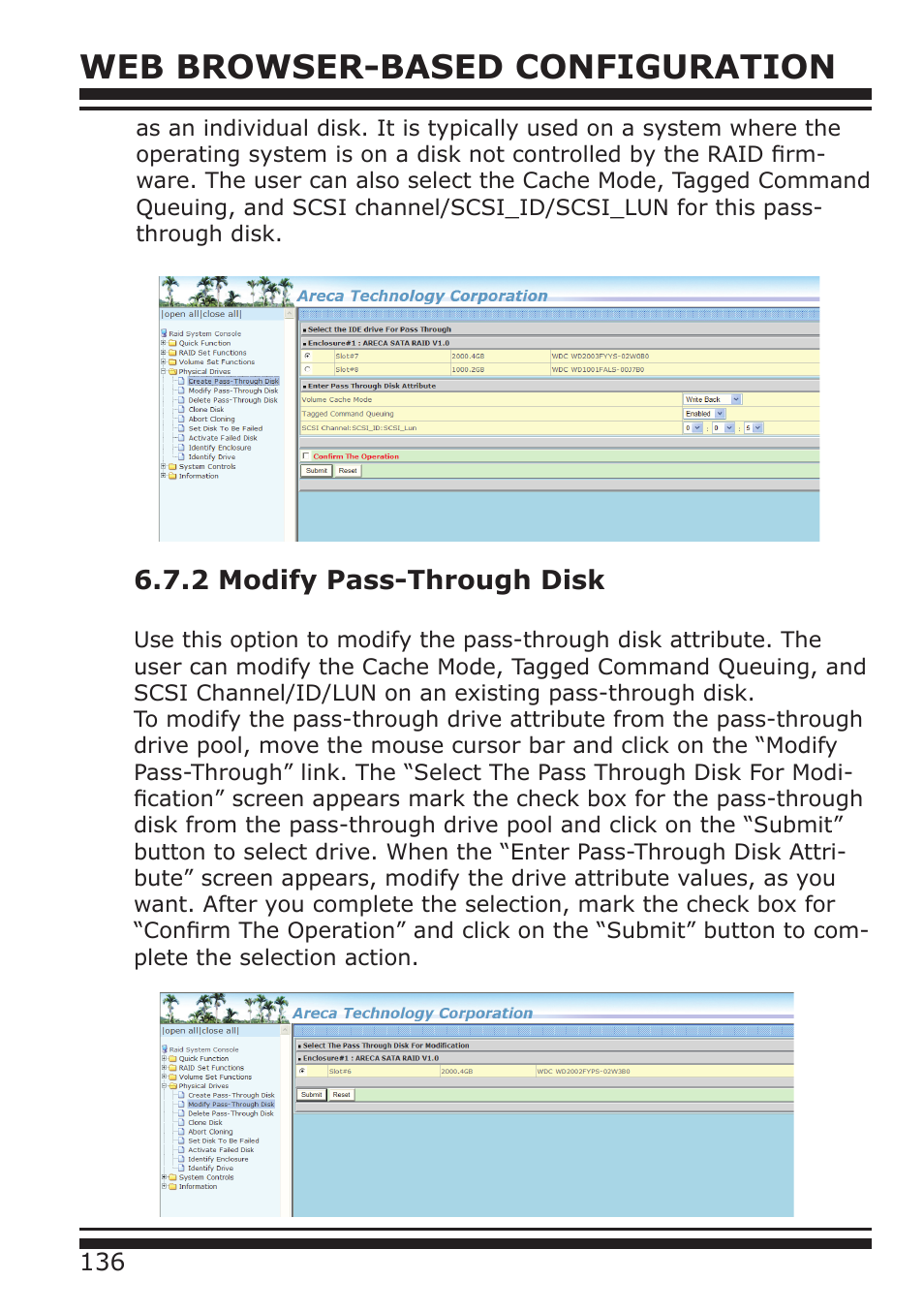 Web browser-based configuration, 2 modify pass-through disk | DATOptic RM12-S6.TB - Rackmount User Manual | Page 27 / 90