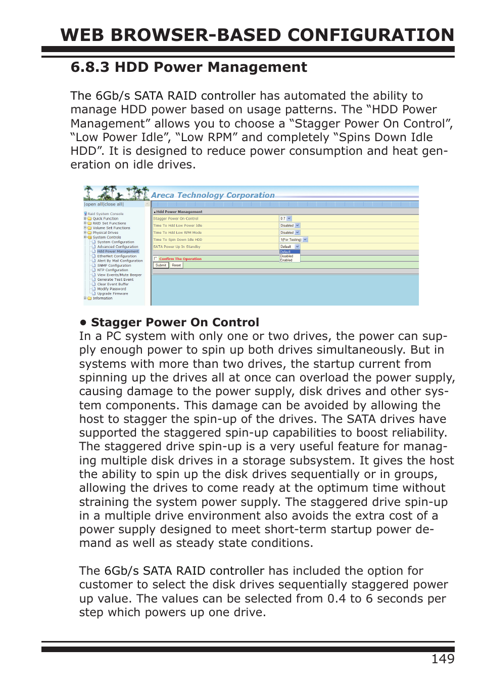 Web browser-based configuration, 3 hdd power management | DATOptic RM12-S6.TB - Rackmount User Manual | Page 40 / 90