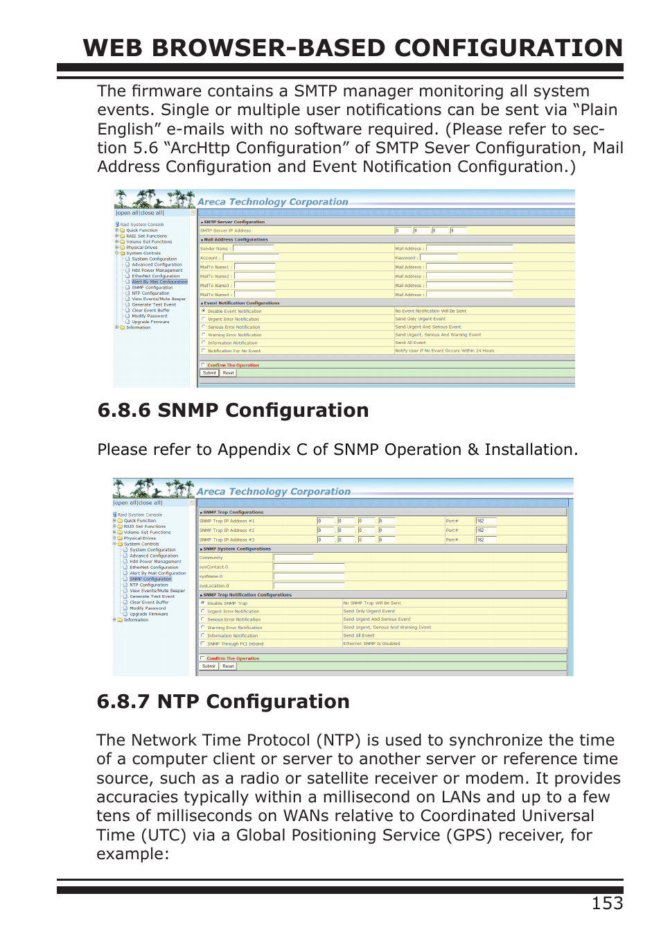 Web browser-based configuration, 6 snmp configuration, 7 ntp configuration | DATOptic RM12-S6.TB - Rackmount User Manual | Page 44 / 90