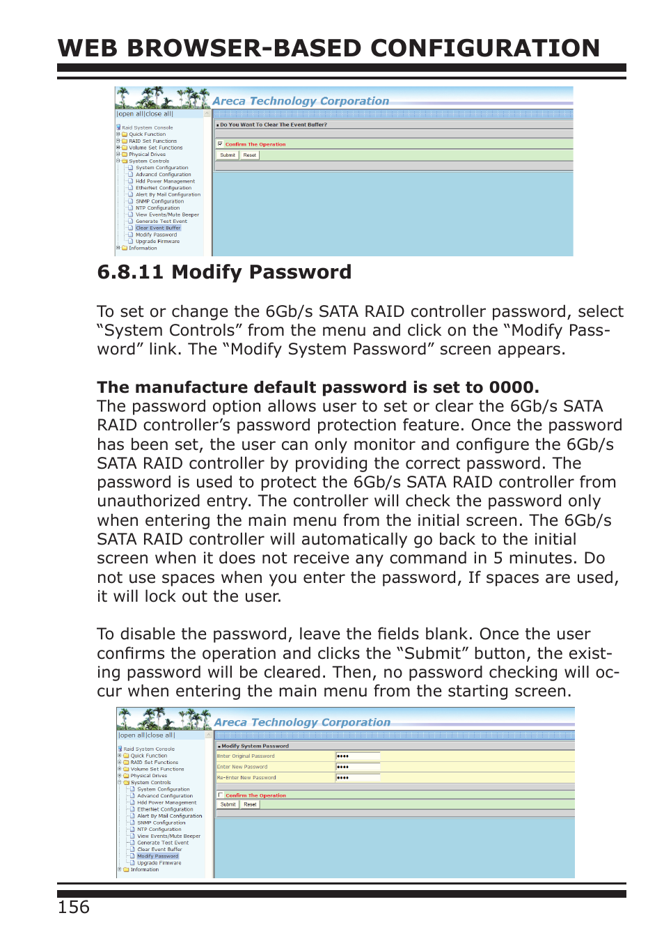 Web browser-based configuration, 11 modify password | DATOptic RM12-S6.TB - Rackmount User Manual | Page 47 / 90