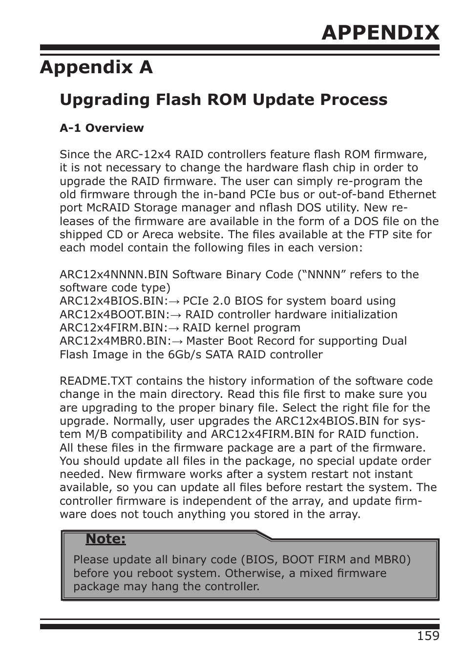 Appendix, Appendix a, Upgrading flash rom update process | DATOptic RM12-S6.TB - Rackmount User Manual | Page 50 / 90