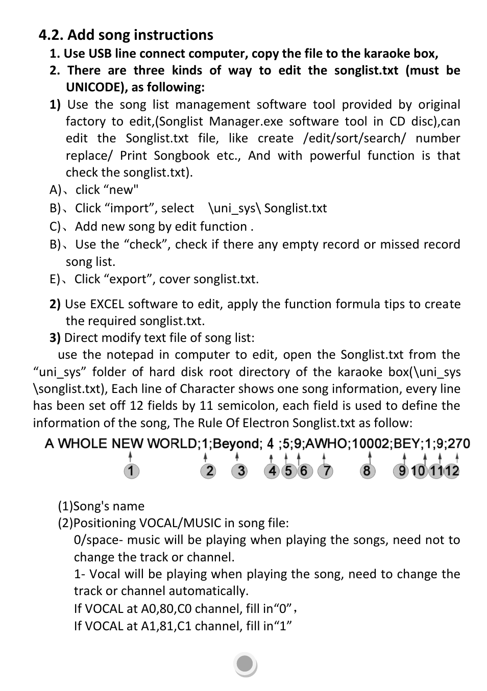 Add song instructions | DATOptic HD 1080P User Manual | Page 15 / 24