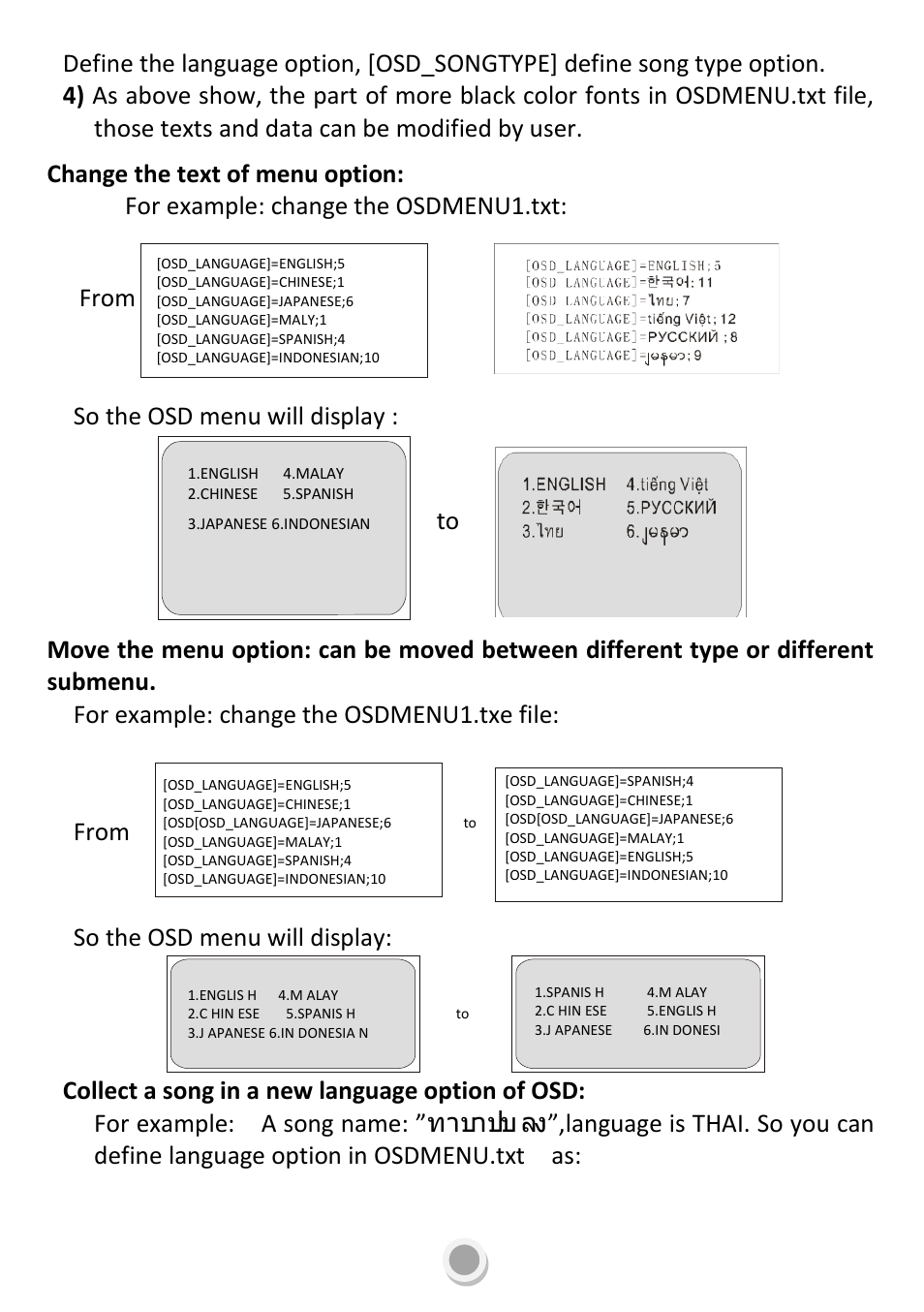 From, So the osd menu will display | DATOptic HD 1080P User Manual | Page 18 / 24