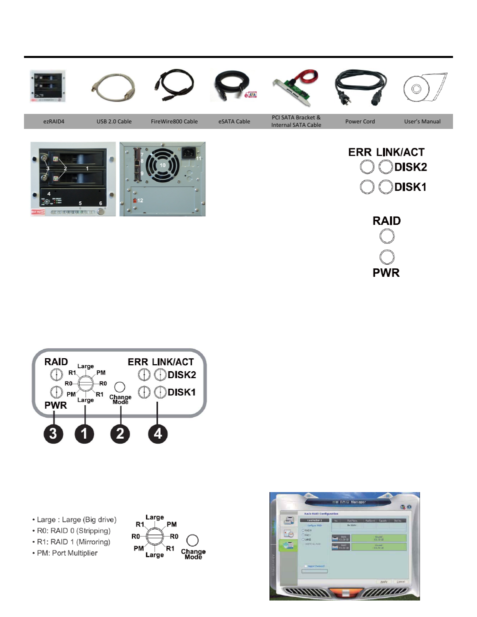 DATOptic ezRAID4 User Manual | 2 pages