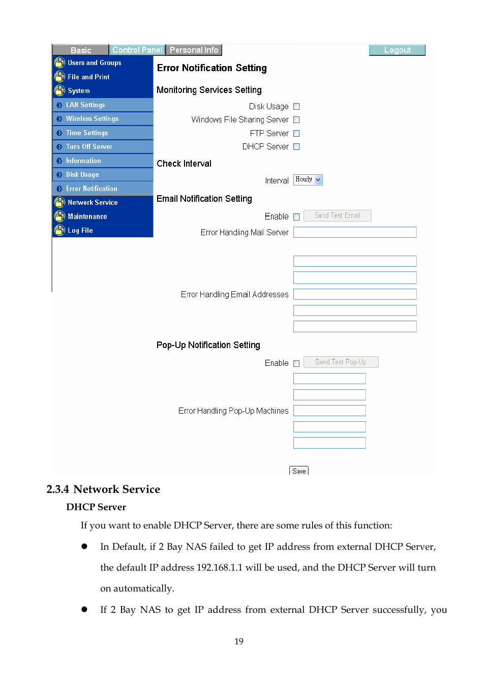 DATOptic 2BAY_NAS User Manual | Page 20 / 38