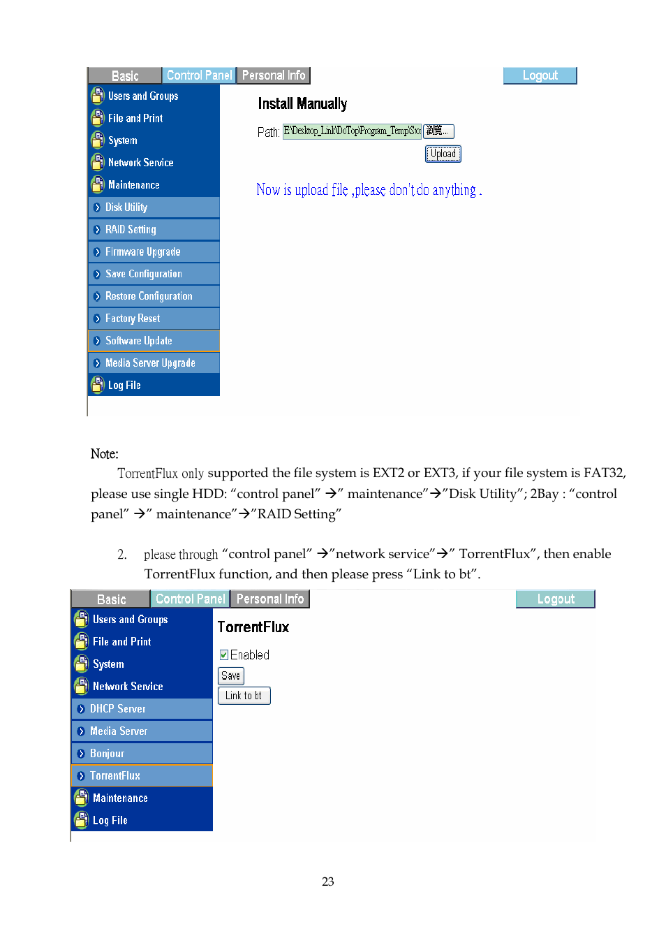 DATOptic 2BAY_NAS User Manual | Page 24 / 38