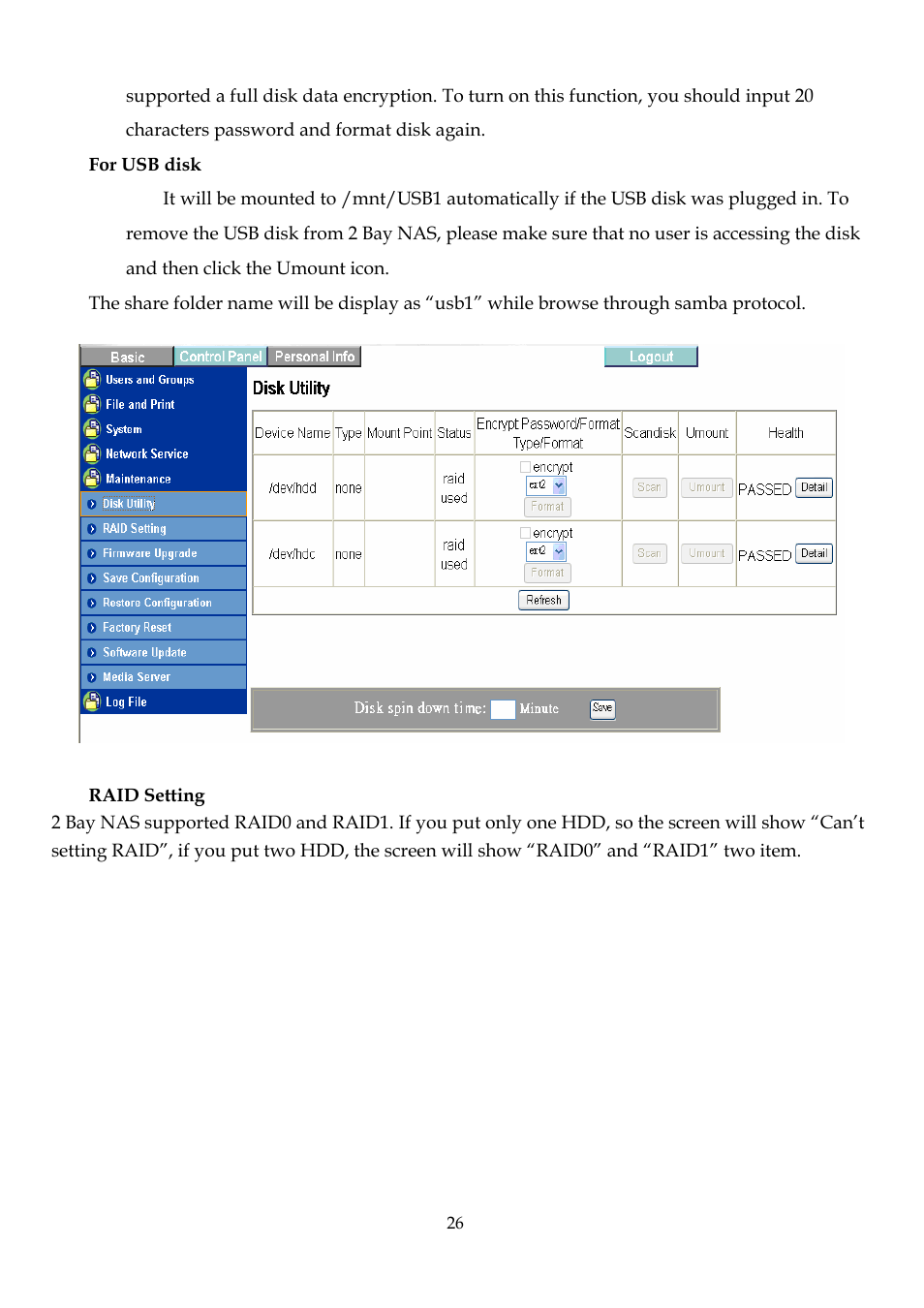 DATOptic 2BAY_NAS User Manual | Page 27 / 38