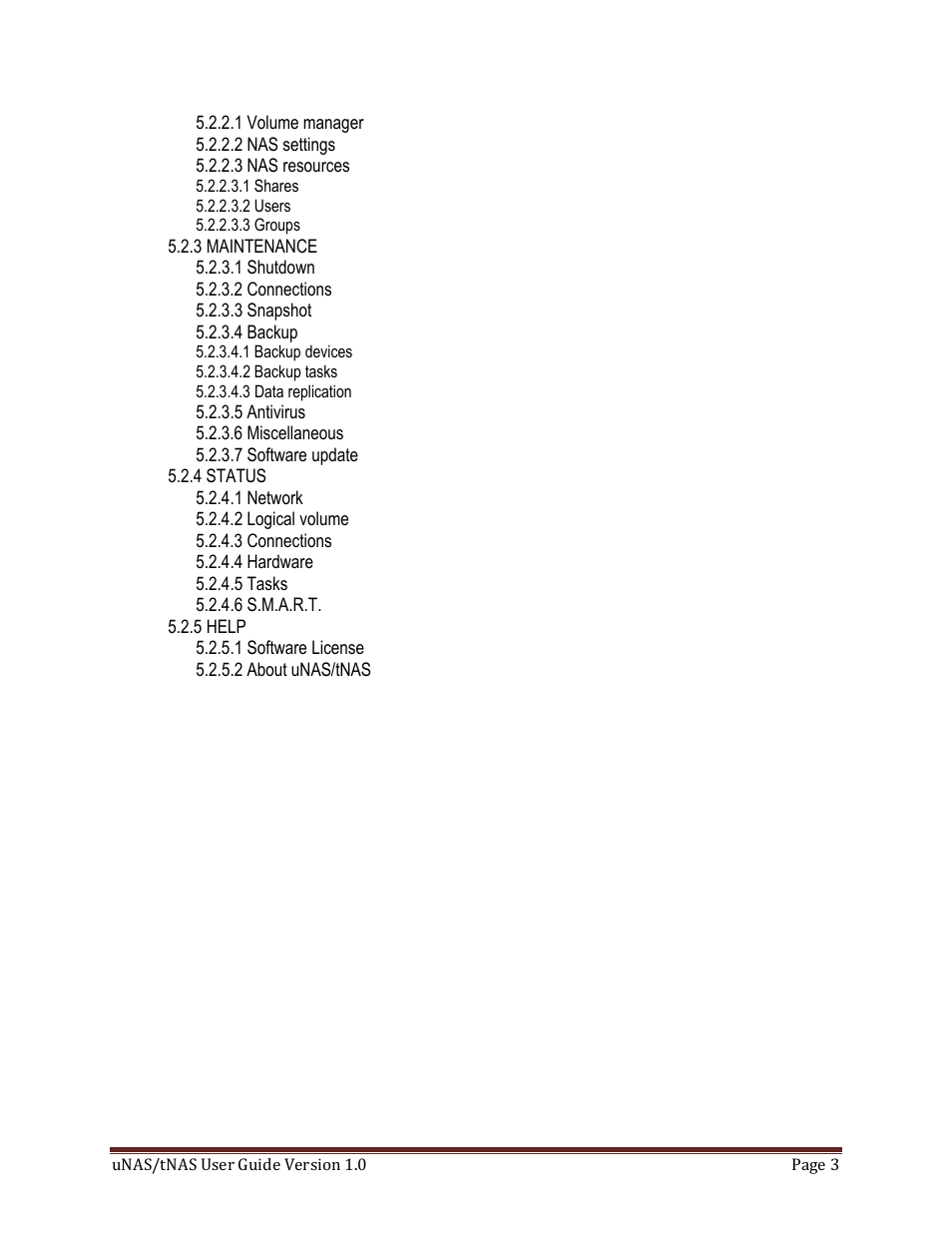 6 troubleshooting guide, 7 appendix a 8 appendix b | DATOptic uNAS – tNAS User Manual | Page 3 / 98