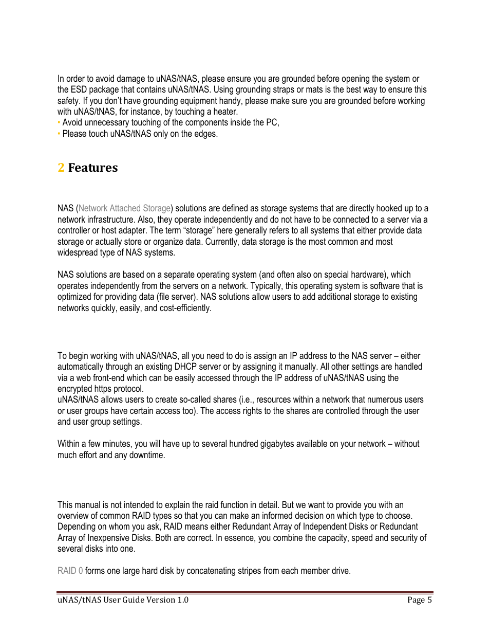 2 features | DATOptic uNAS – tNAS User Manual | Page 5 / 98