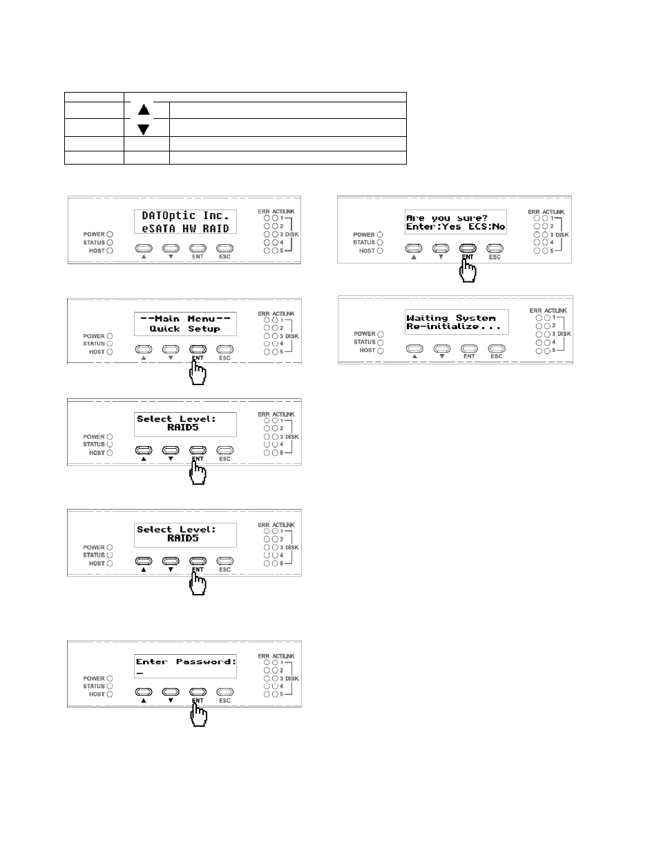Configure raid subsystems via lcd | DATOptic T5_R5-eSUF User Manual | Page 3 / 32