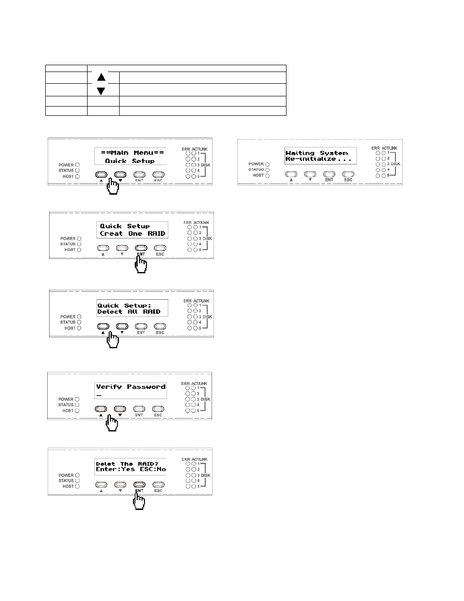 Change raid subsystems on lcd | DATOptic T5_R5-eSUF User Manual | Page 4 / 32