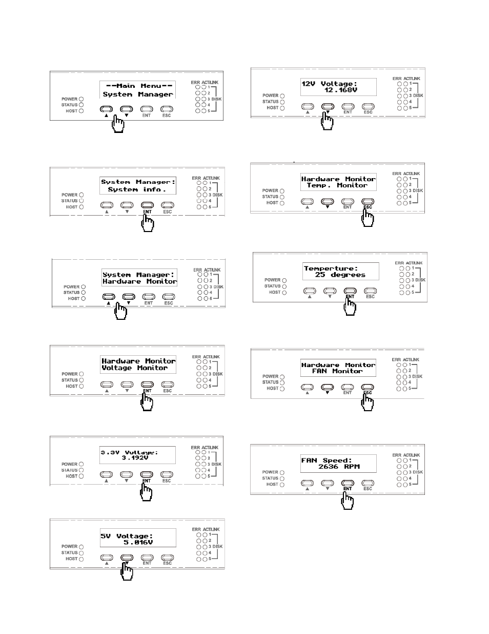 Check raid subsystems on lcd | DATOptic T5_R5-eSUF User Manual | Page 5 / 32