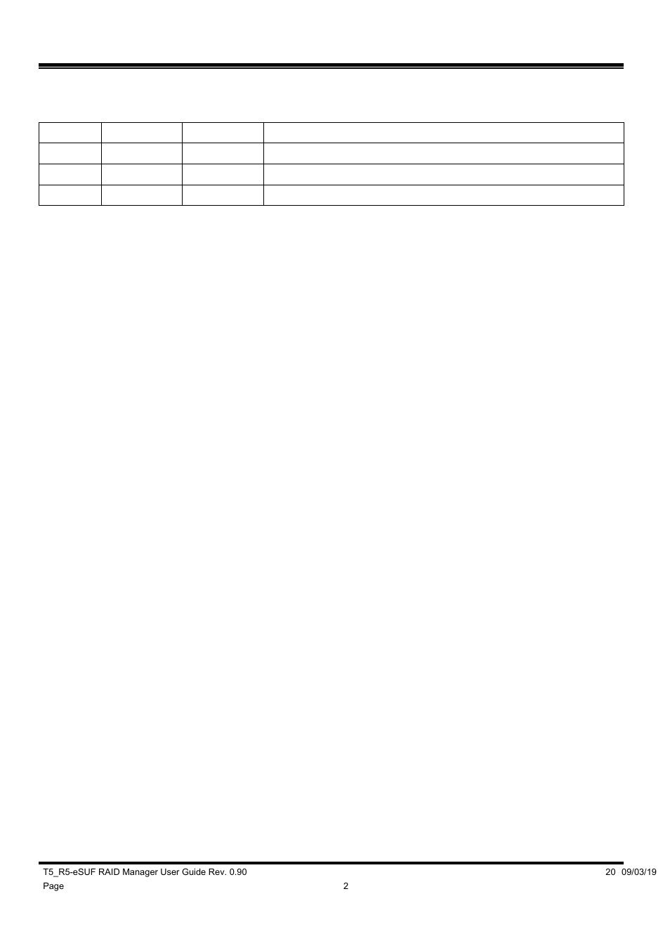 Revision history | DATOptic T5_R5-eSUF User Manual | Page 8 / 32