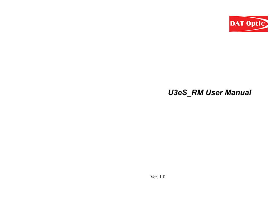 DATOptic U3eS_RM User Manual | 3 pages