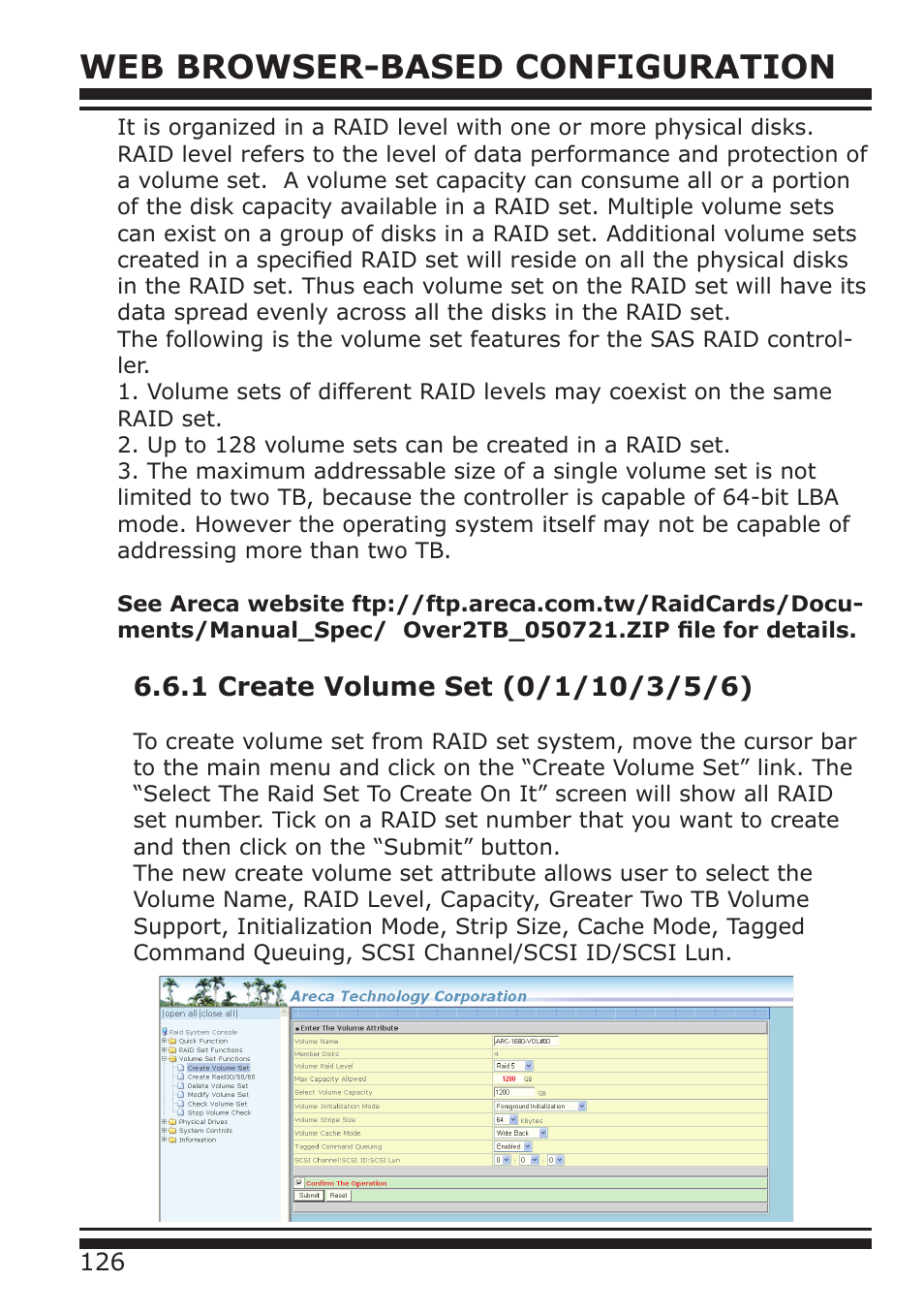 Web browser-based configuration | DATOptic ARC-1680 Series User Manual | Page 126 / 184