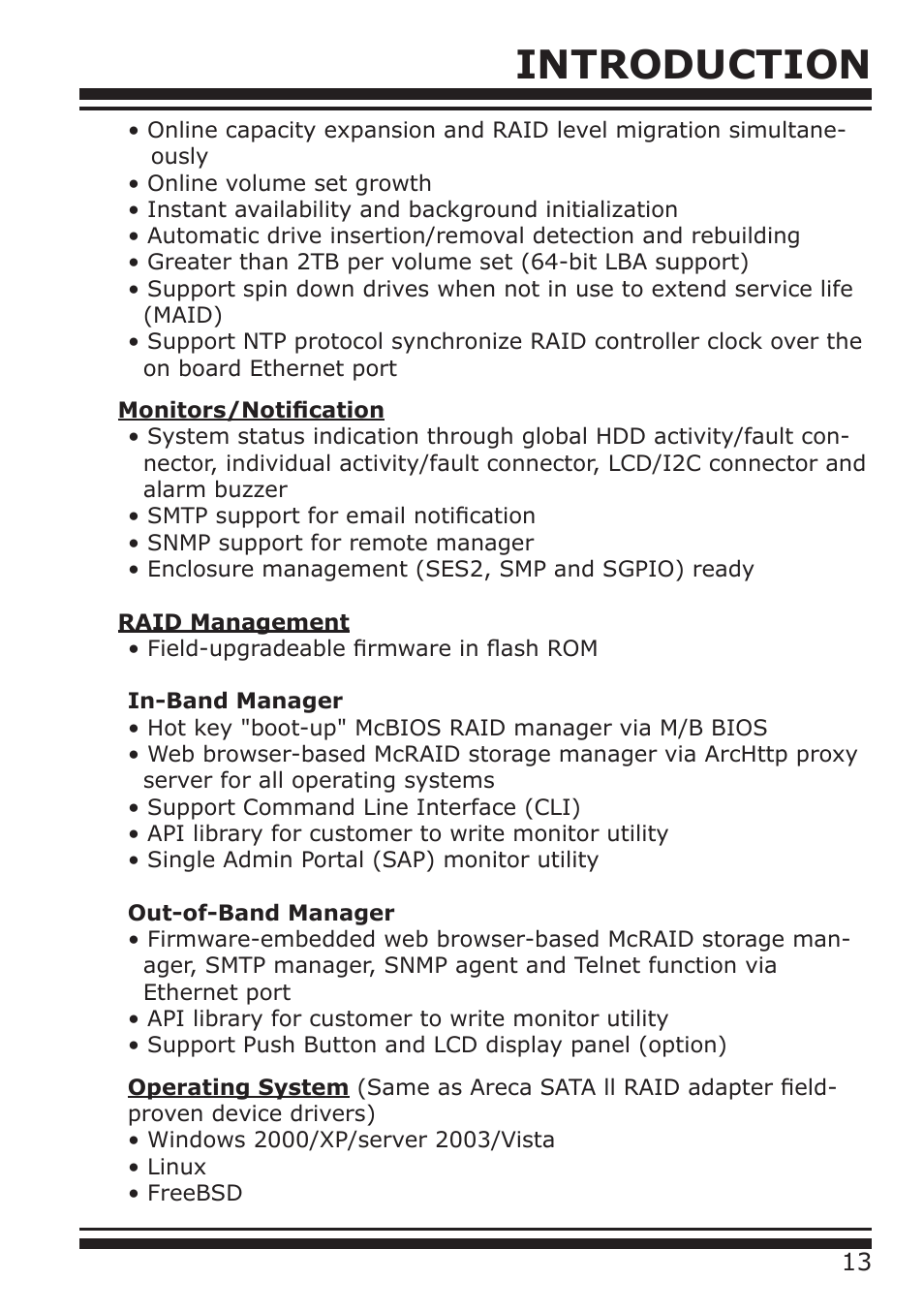 Introduction | DATOptic ARC-1680 Series User Manual | Page 13 / 184