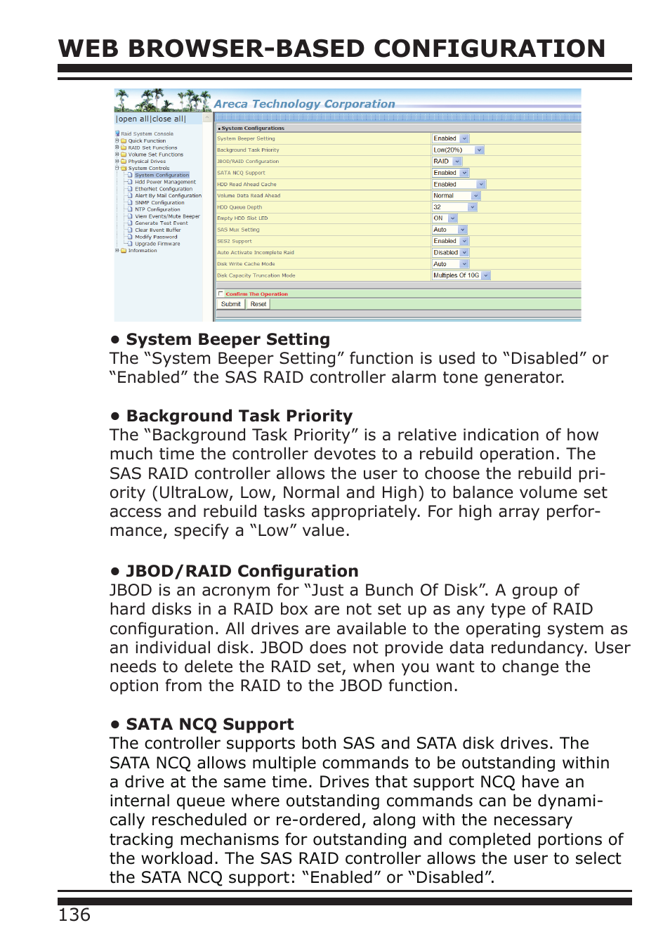 Web browser-based configuration | DATOptic ARC-1680 Series User Manual | Page 136 / 184