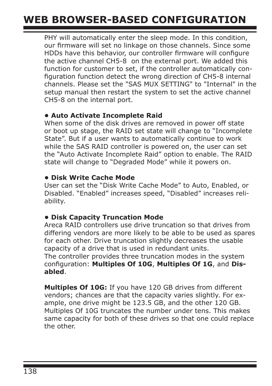 Web browser-based configuration | DATOptic ARC-1680 Series User Manual | Page 138 / 184