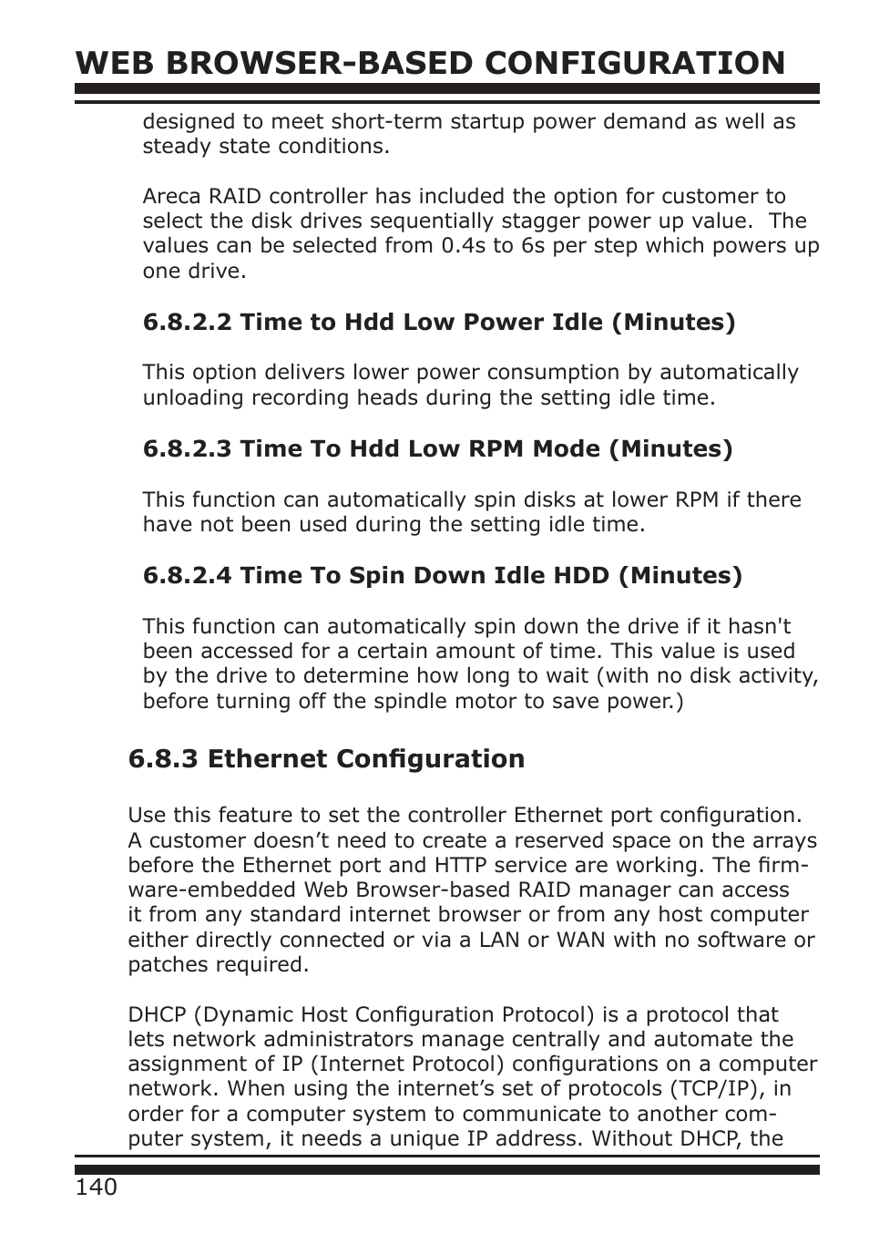 Web browser-based configuration, 3 ethernet configuration | DATOptic ARC-1680 Series User Manual | Page 140 / 184